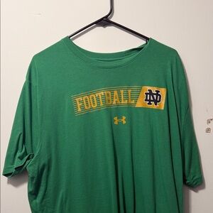 Under Armour Green Football Tee with Yellow Accents